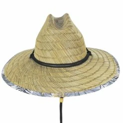 Peter Grimm Gold Leaf Rush Straw Lifeguard Hat