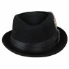 Brixton Hats Stout Wool Felt Diamond Crown Fedora Hat -Brixton Hats Shop 410055
