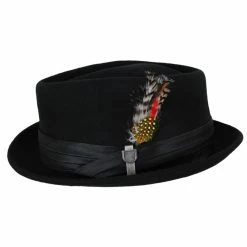 Brixton Hats Stout Wool Felt Diamond Crown Fedora Hat -Brixton Hats Shop 410057