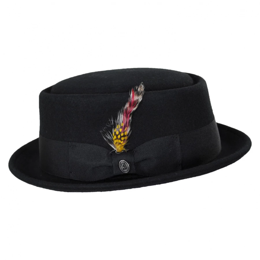 Jaxon Hats Crushable Wool Felt Pork Pie Hat - Black 4 Jaxon Hats Crushable Wool Felt Pork Pie Hat - Black - Image 2