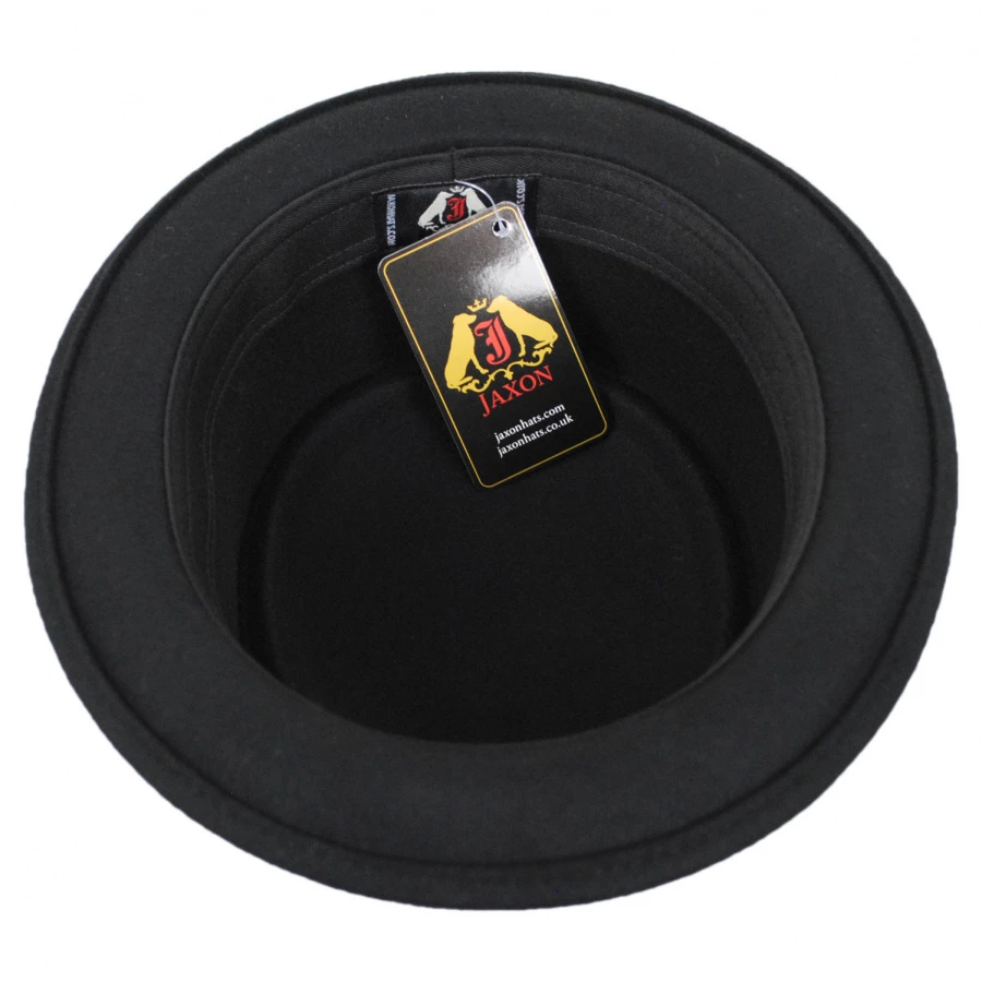 Jaxon Hats Crushable Wool Felt Pork Pie Hat - Black 5 Jaxon Hats Crushable Wool Felt Pork Pie Hat - Black - Image 3