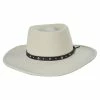 Stetson Black Hawk Crushable Wool Felt Gambler Cowboy Hat - Silverbelly