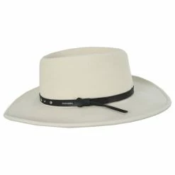 Stetson Black Hawk Crushable Wool Felt Gambler Cowboy Hat - Silverbelly -Brixton Hats Shop 411326