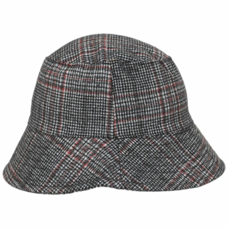 Scala Morelia Plaid Wool Blend Bucket Hat 4 Scala Morelia Plaid Wool Blend Bucket Hat - Image 2
