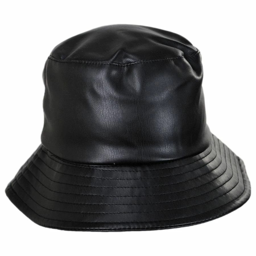 Scala Roderick Vegan Leather Bucket Hat 3 Scala Roderick Vegan Leather Bucket Hat