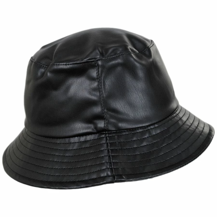 Scala Roderick Vegan Leather Bucket Hat 4 Scala Roderick Vegan Leather Bucket Hat - Image 2