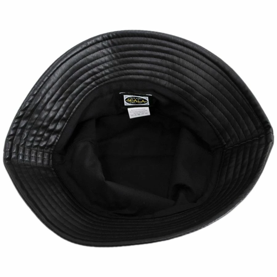 Scala Roderick Vegan Leather Bucket Hat 5 Scala Roderick Vegan Leather Bucket Hat - Image 3