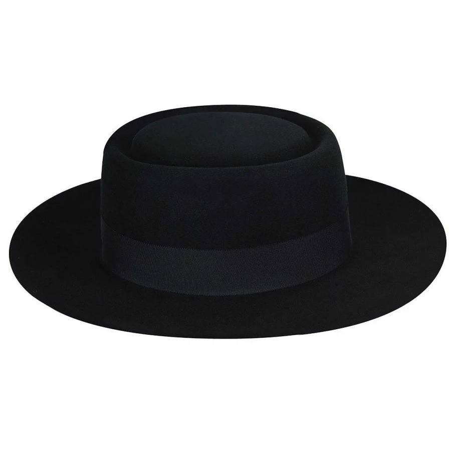 Bailey Walsh Polished Wide Brim Wool Felt Pork Pie Hat 3 Bailey Walsh Polished Wide Brim Wool Felt Pork Pie Hat
