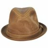 New York Hat Company Vintage Leather Fedora Hat