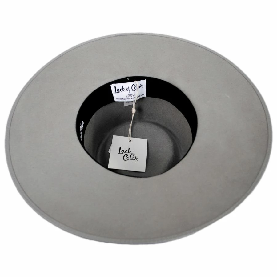 Lack Of Color Wool Felt Rancher Fedora Hat - Gray 5 Lack Of Color Wool Felt Rancher Fedora Hat - Gray - Image 3