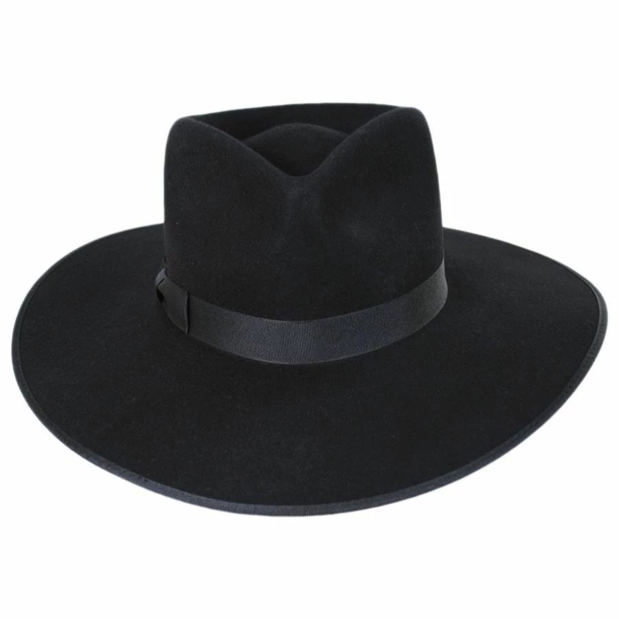 Lack Of Color Wool Felt Rancher Fedora Hat - Black 3 Lack Of Color Wool Felt Rancher Fedora Hat - Black