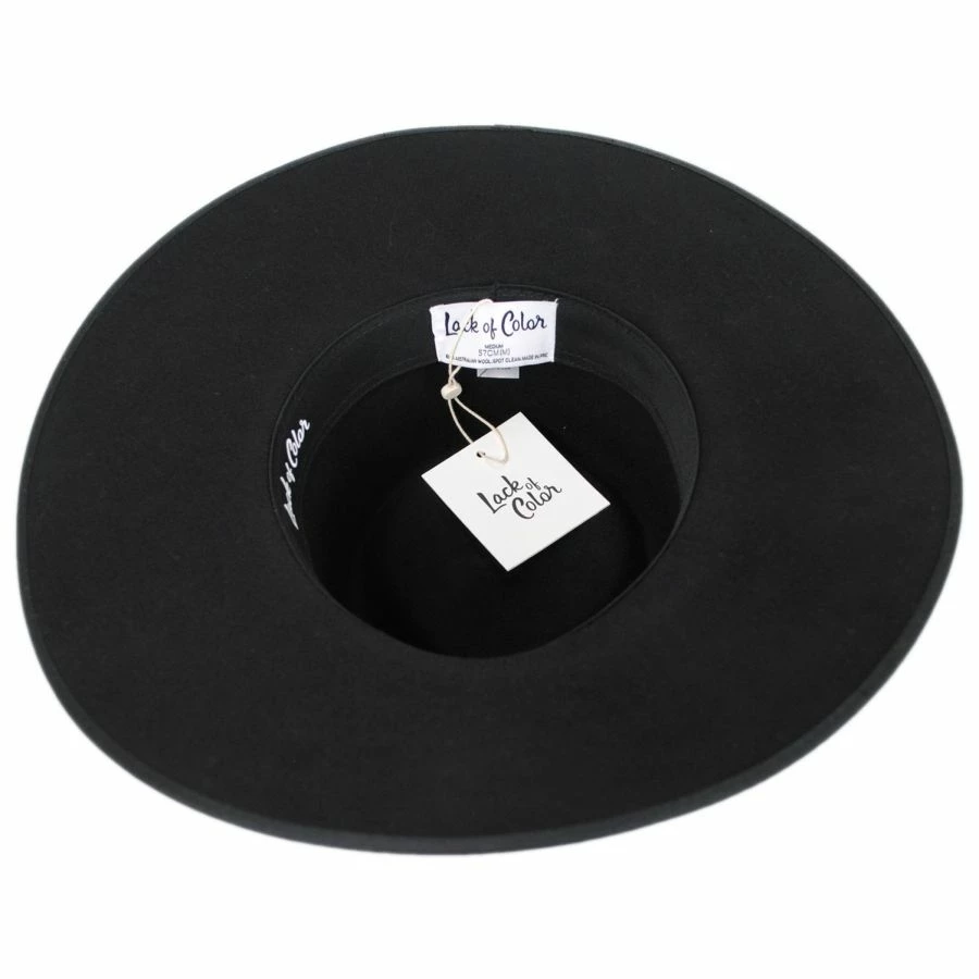 Lack Of Color Wool Felt Rancher Fedora Hat - Black 5 Lack Of Color Wool Felt Rancher Fedora Hat - Black - Image 3
