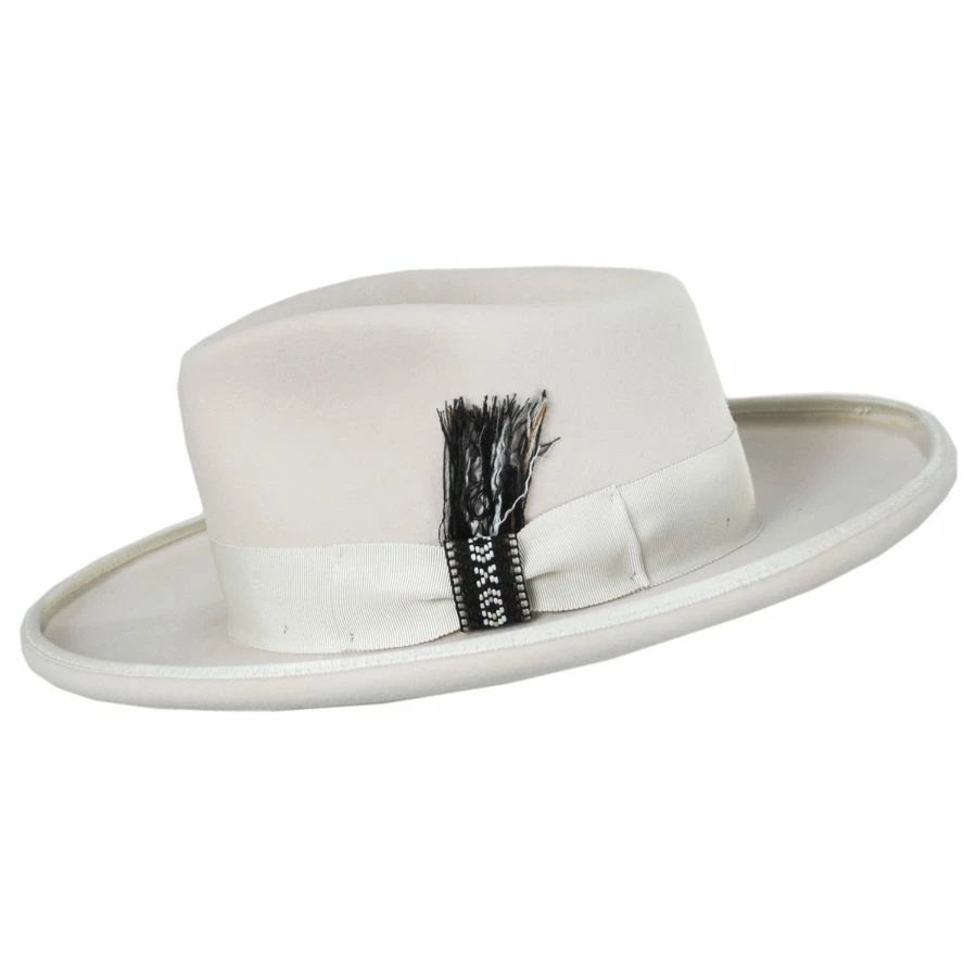 RENEGADE Cote Pencil Curl Brim Wool Felt Fedora Hat 4 RENEGADE Cote Pencil Curl Brim Wool Felt Fedora Hat - Image 2