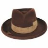 RENEGADE Casville Pencil Curl Brim Wool Felt Fedora Hat -Brixton Hats Shop 416648