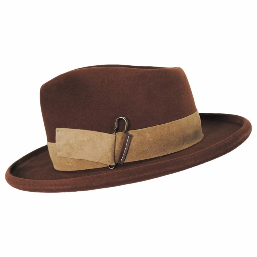 RENEGADE Casville Pencil Curl Brim Wool Felt Fedora Hat 4 RENEGADE Casville Pencil Curl Brim Wool Felt Fedora Hat - Image 2