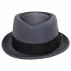 Jaxon Hats Wool Felt Diamond Crown Fedora Hat - Gray -Brixton Hats Shop 417360