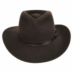 Jaxon Hats Crushable Wool Felt Outback Hat - Olive Green