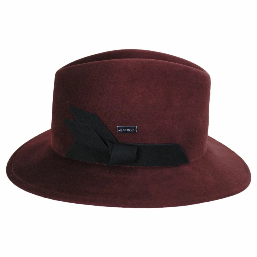 Betmar Michele Wool Felt Fedora Hat - Dark Brown 4 Betmar Michele Wool Felt Fedora Hat - Dark Brown - Image 2