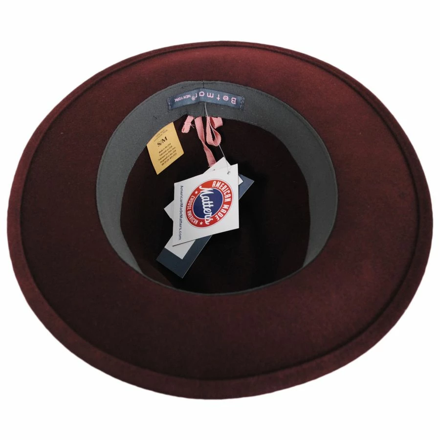 Betmar Michele Wool Felt Fedora Hat - Dark Brown 5 Betmar Michele Wool Felt Fedora Hat - Dark Brown - Image 3