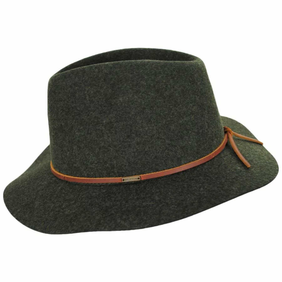 Brixton Hats Wesley Wool Felt Floppy Fedora Hat - Moss 4 Brixton Hats Wesley Wool Felt Floppy Fedora Hat - Moss - Image 2