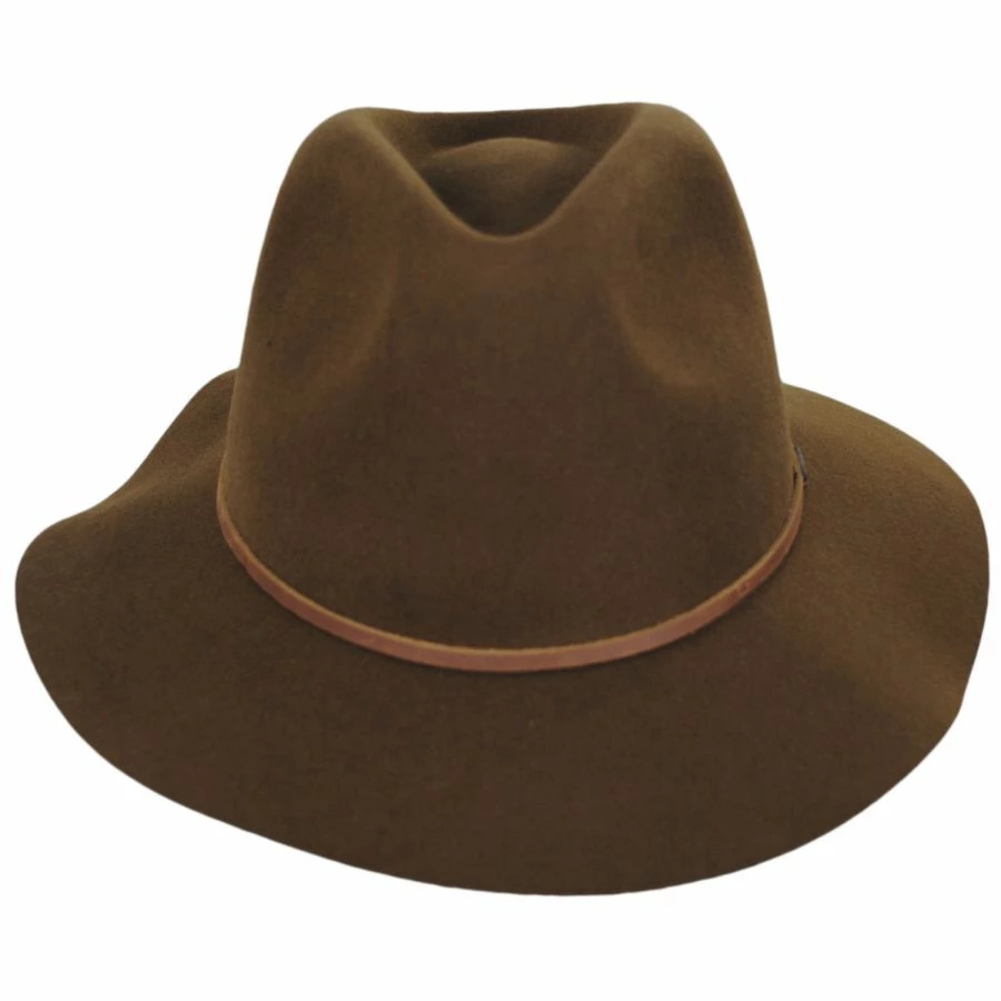 Brixton Hats Wesley Packable Wool Felt Fedora Hat - Coffee 3 Brixton Hats Wesley Packable Wool Felt Fedora Hat - Coffee