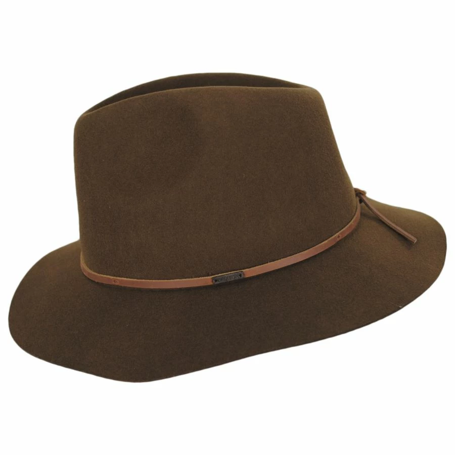 Brixton Hats Wesley Packable Wool Felt Fedora Hat - Coffee 4 Brixton Hats Wesley Packable Wool Felt Fedora Hat - Coffee - Image 2