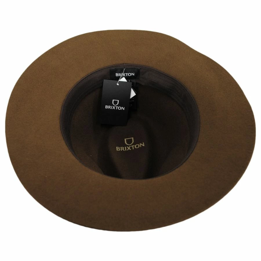 Brixton Hats Wesley Packable Wool Felt Fedora Hat - Coffee 5 Brixton Hats Wesley Packable Wool Felt Fedora Hat - Coffee - Image 3