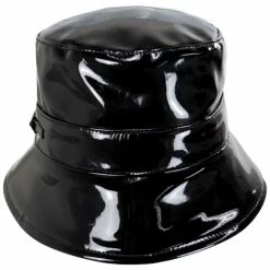 Betmar Eliane Rollable Vegan Patent Leather Bucket Hat