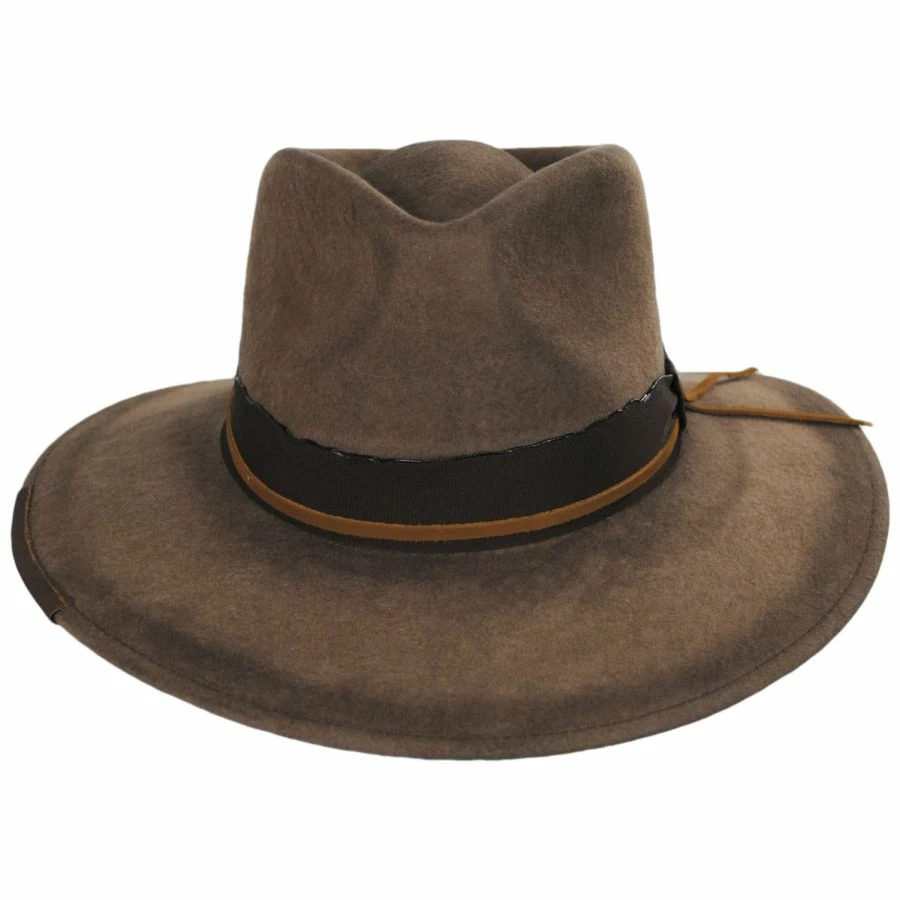 BIGALLI Saggy Distressed Wool Felt Outback Hat 3 BIGALLI Saggy Distressed Wool Felt Outback Hat