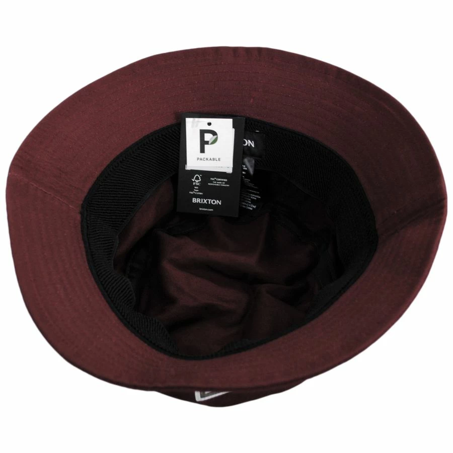Brixton Hats Beta Cotton Packable Bucket Hat - Brick 5 Brixton Hats Beta Cotton Packable Bucket Hat - Brick - Image 3