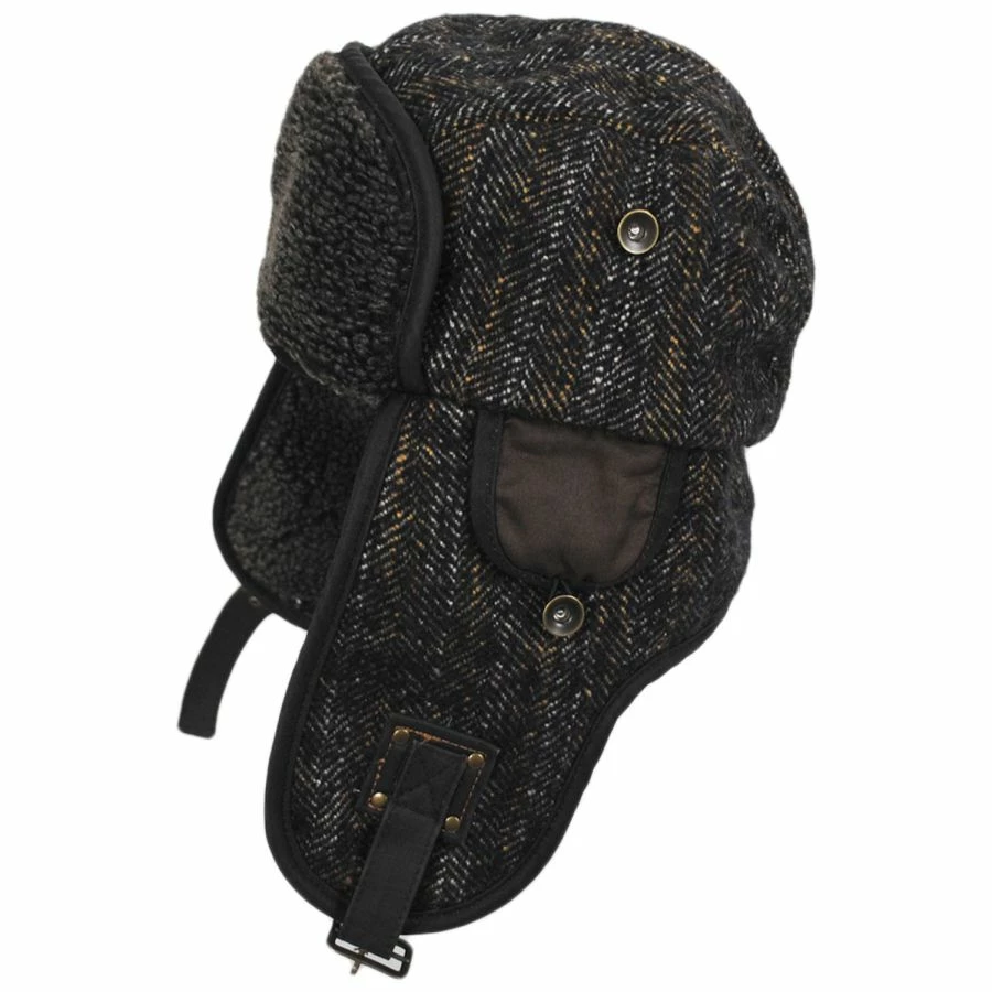 Stetson Tauris Herringbone Wool Blend Trapper Hat 4 Stetson Tauris Herringbone Wool Blend Trapper Hat - Image 2