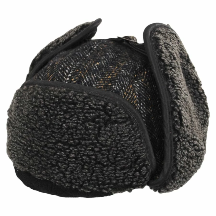 Stetson Tauris Herringbone Wool Blend Trapper Hat 5 Stetson Tauris Herringbone Wool Blend Trapper Hat - Image 3