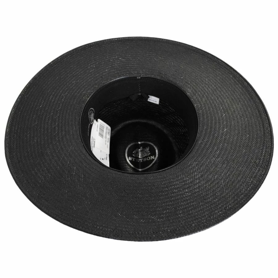 Stetson Atacama Shantung Straw Fedora Hat - Black 5 Stetson Atacama Shantung Straw Fedora Hat - Black - Image 3