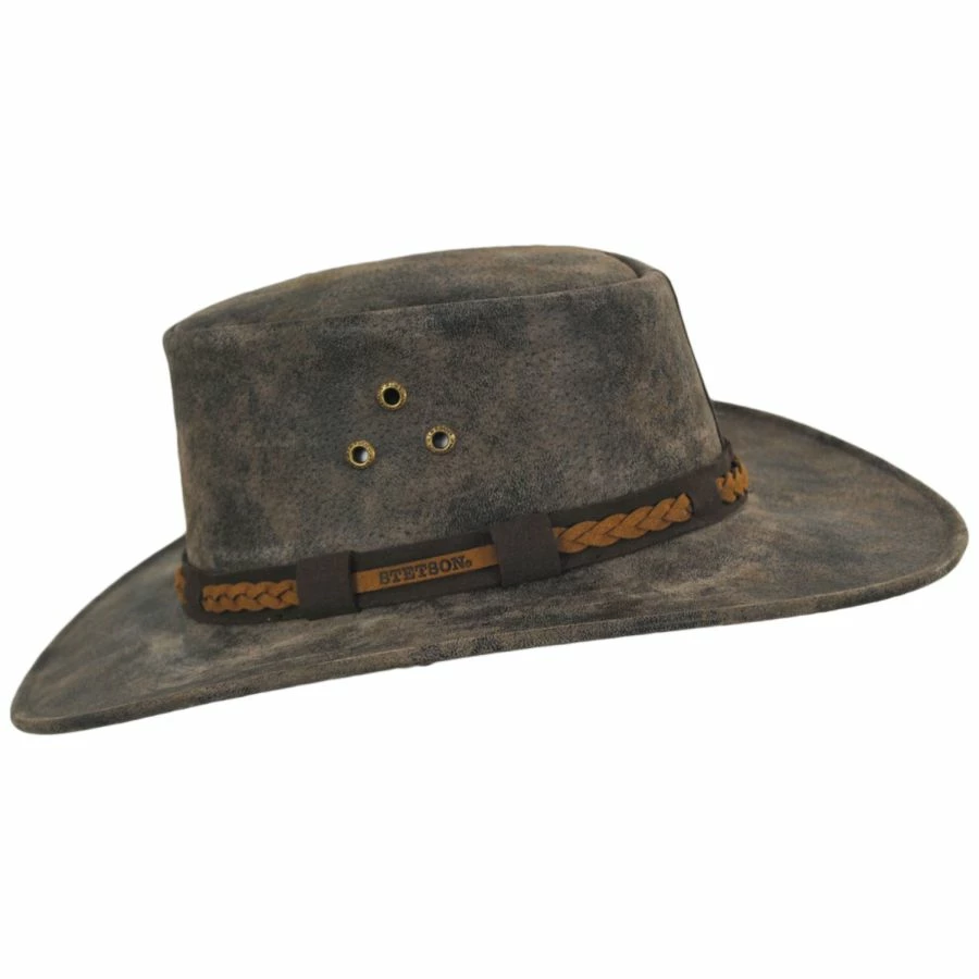 Stetson Canberra Distressed Suede Aussie Hat 4 Stetson Canberra Distressed Suede Aussie Hat - Image 2