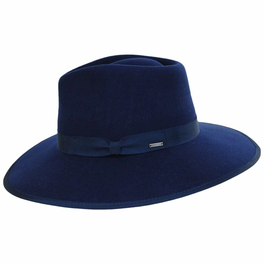 Brixton Hats Jo Wool Felt Rancher Fedora Hat - Navy Wash 4 Brixton Hats Jo Wool Felt Rancher Fedora Hat - Navy Wash - Image 2