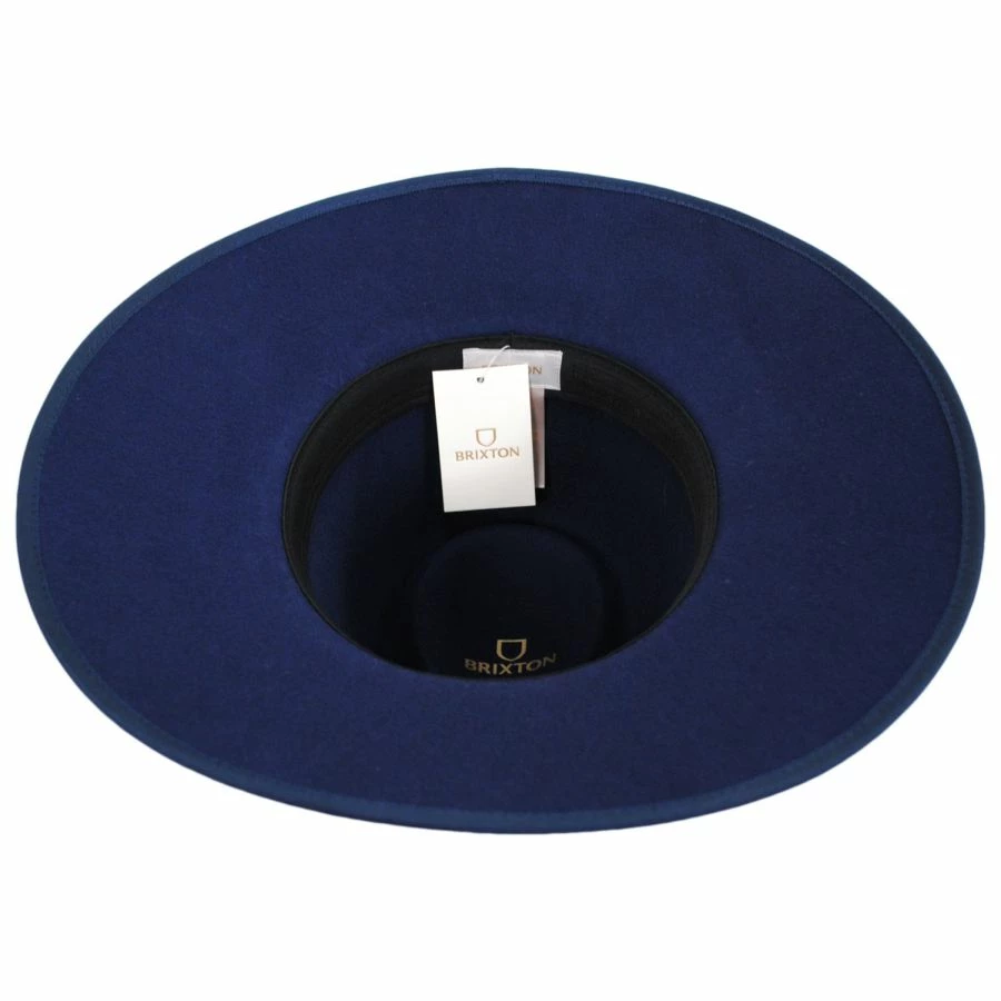 Brixton Hats Jo Wool Felt Rancher Fedora Hat - Navy Wash 5 Brixton Hats Jo Wool Felt Rancher Fedora Hat - Navy Wash - Image 3