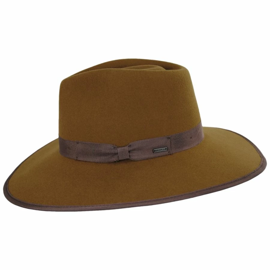 Brixton Hats Jo Wool Felt Rancher Fedora Hat - Chestnut 3 Brixton Hats Jo Wool Felt Rancher Fedora Hat - Chestnut - Image 2