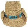 Nikki Beach Mazatlan Crochet Raffia Straw Western Hat