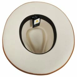 Brixton Hats Reno Wool Felt Fedora Hat - Off White -Brixton Hats Shop 433346