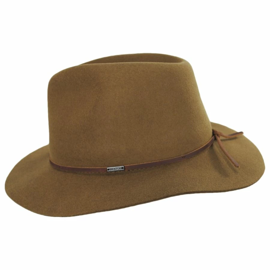 Brixton Hats Wesley Wool Felt Floppy Fedora Hat - Bronze 4 Brixton Hats Wesley Wool Felt Floppy Fedora Hat - Bronze - Image 2