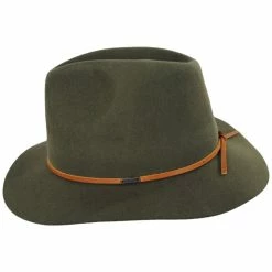 Brixton Hats Wesley Wool Felt Floppy Fedora Hat - Army Green -Brixton Hats Shop 433763