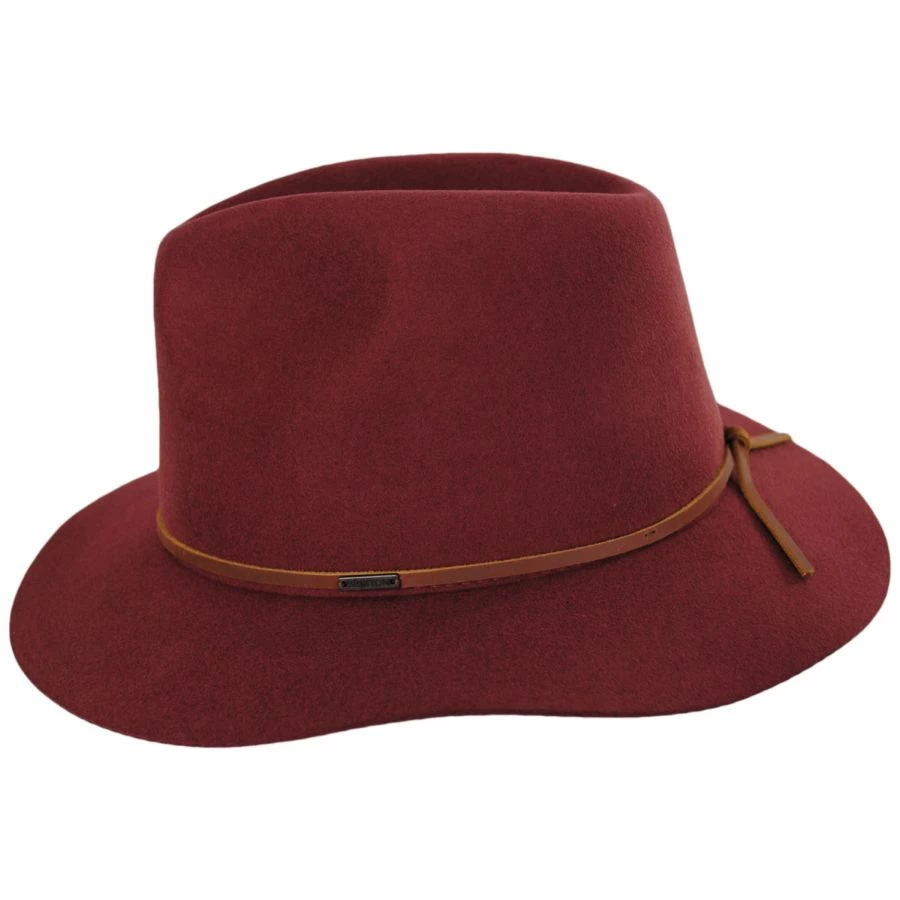 Brixton Hats Wesley Wool Felt Floppy Fedora Hat - Brick 4 Brixton Hats Wesley Wool Felt Floppy Fedora Hat - Brick - Image 2