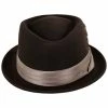 Brixton Hats Stout Wool Felt Diamond Crown Fedora Hat - Brown/Tan -Brixton Hats Shop 434093