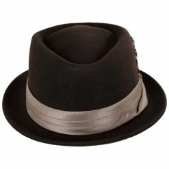 Brixton Hats Stout Wool Felt Diamond Crown Fedora Hat - Brown/Tan