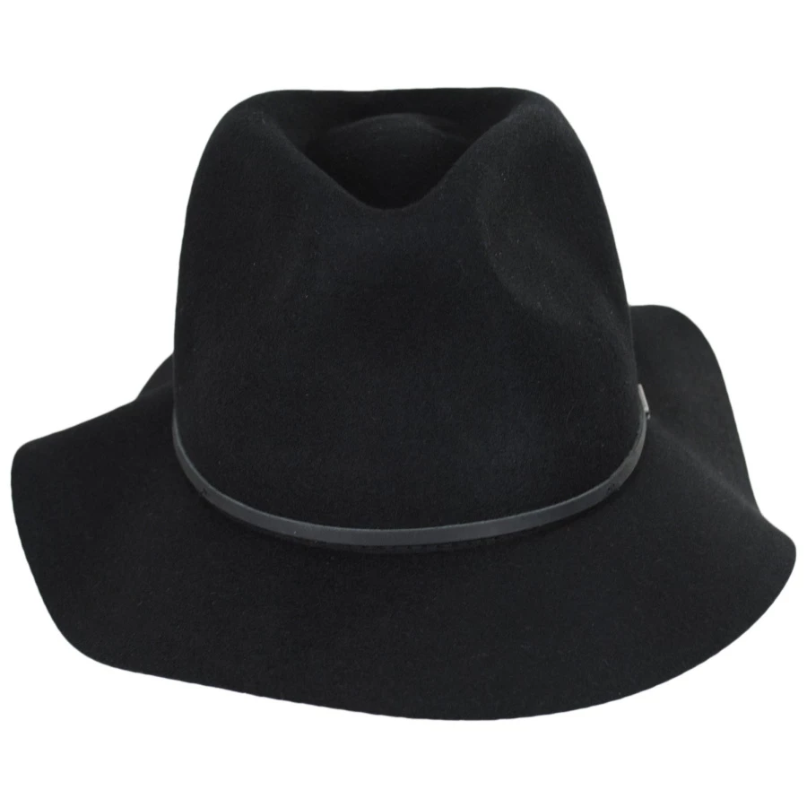 Brixton Hats Wesley Packable Wool Felt Fedora Hat - Black 3 Brixton Hats Wesley Packable Wool Felt Fedora Hat - Black