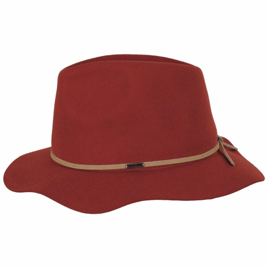Brixton Hats Wesley Packable Wool Felt Fedora Hat - Orange 4 Brixton Hats Wesley Packable Wool Felt Fedora Hat - Orange - Image 2