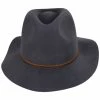Brixton Hats Wesley Wool Felt Floppy Fedora Hat - Dark Gray