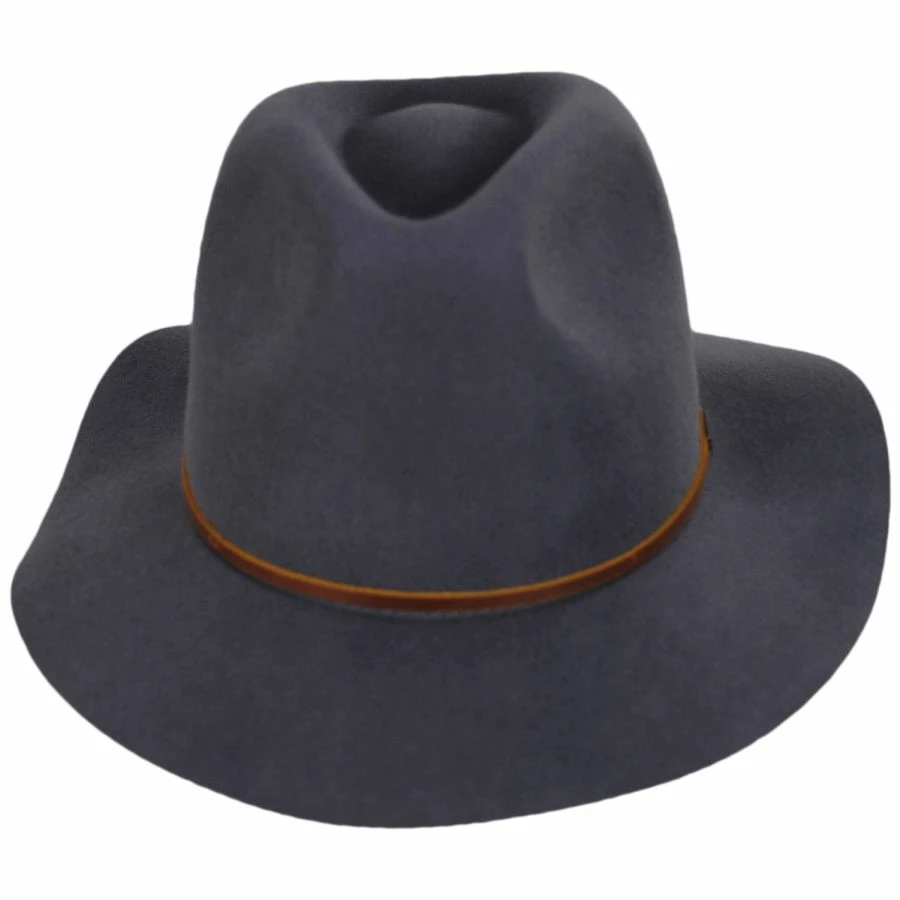 Brixton Hats Wesley Wool Felt Floppy Fedora Hat - Dark Gray 3 Brixton Hats Wesley Wool Felt Floppy Fedora Hat - Dark Gray