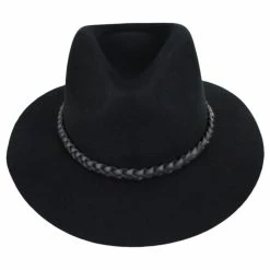 Brixton Hats Messer Wool Felt Western Fedora Hat - Black