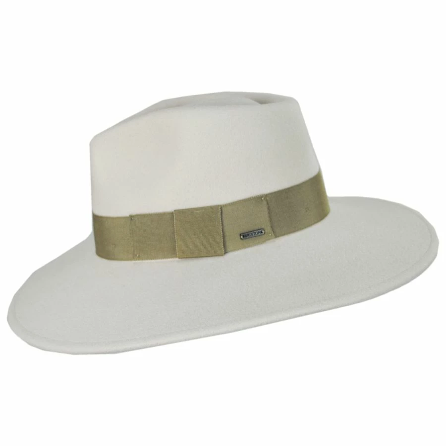 Brixton Hats Joanna Wool Felt Fedora Hat - Ivory/Tan 4 Brixton Hats Joanna Wool Felt Fedora Hat - Ivory/Tan - Image 2